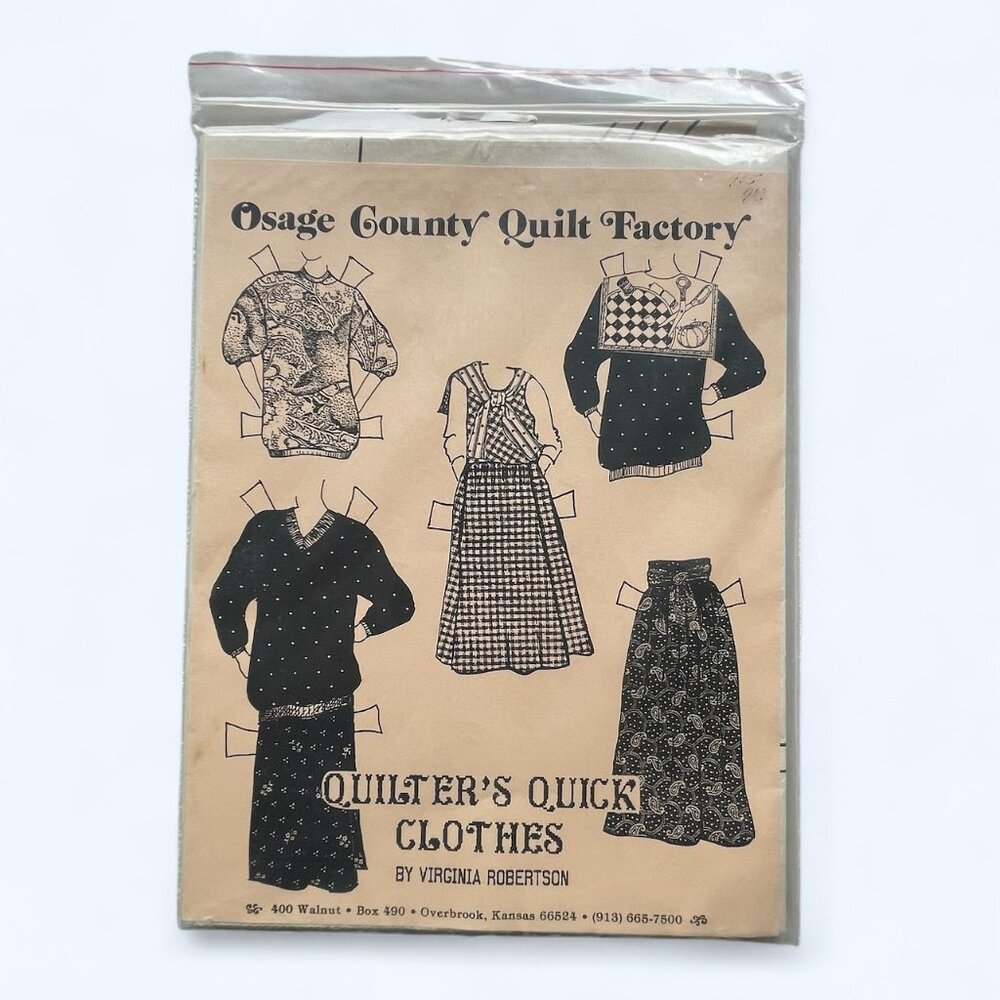 VTG Quilter's Quick Clothes Sewing Pattern by Osage County Quilt Factory NOS